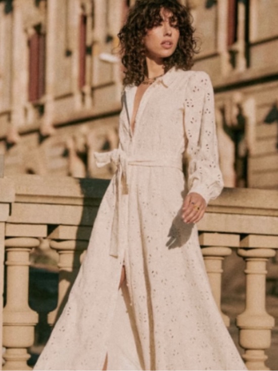Sezane Dresses & Skirts - Sézane broderie anglaise / eyelet embroidered shirt dress
